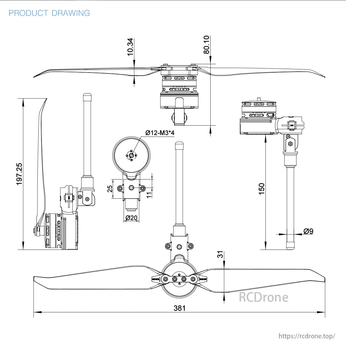 MAD 4x06 Drone Arm Set 380KV - 6S 4006 IPE Motor, Retractable Landing Gear designed for smooth takeoffs and landings, improving stability and allowing for compact storage.
