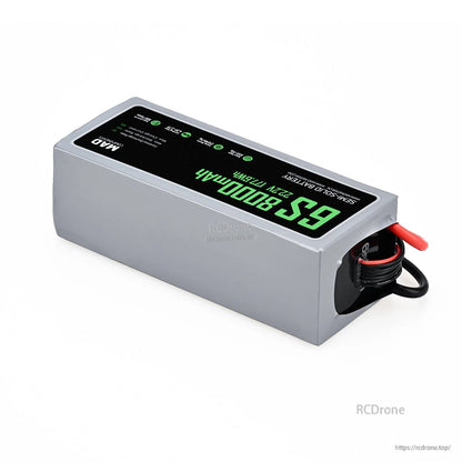 MAD 6S 8000mAh 22.2V (177.6Wh) drone battery pack in gray hard case with attached power leads