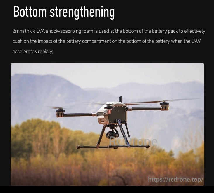 MAD 6S Drone Battery, Bottom strengthening: 2mm EVA foam cushions battery impact during rapid UAV acceleration.
