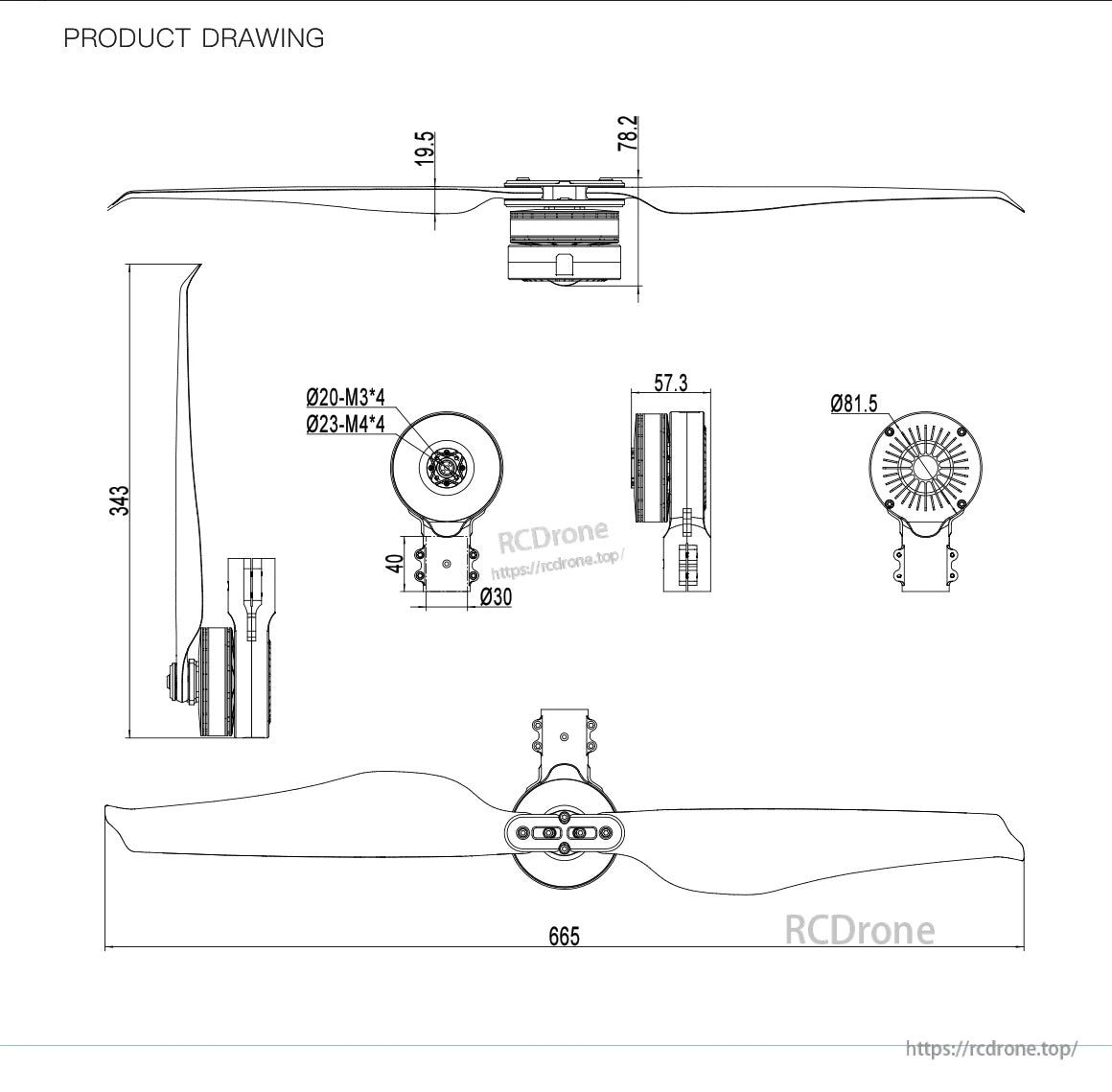 MAD 7x10 Drone Arm Set 135KV