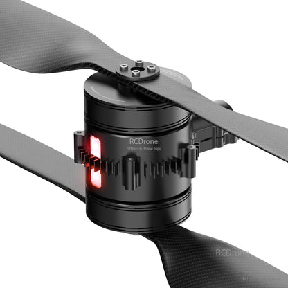 MAD 7x10-II coaxial drone arm propulsion unit with carbon fiber propellers and red status LEDs