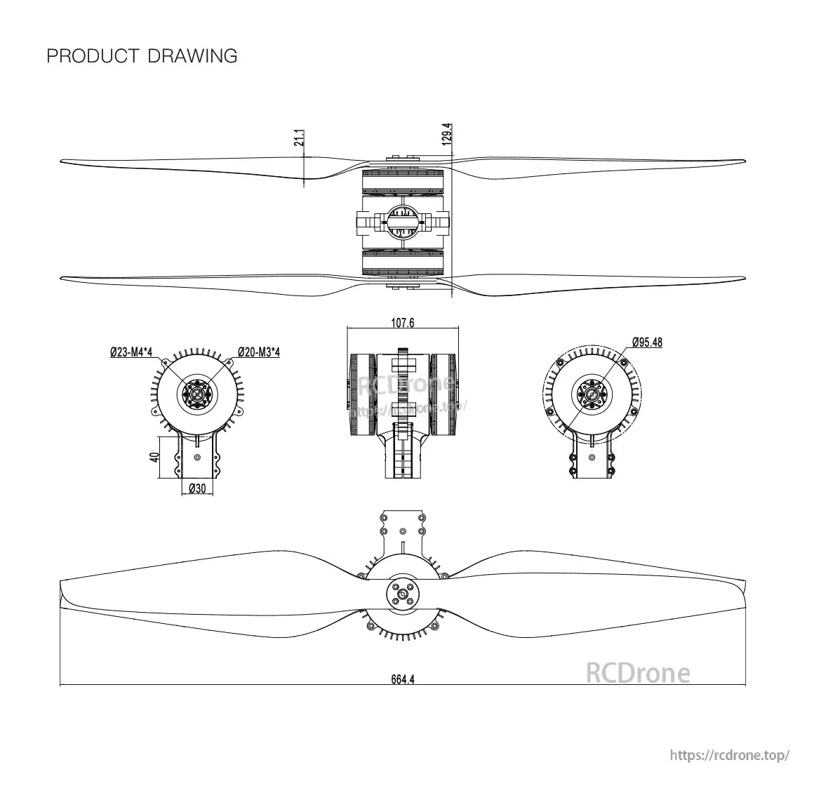 MAD 7x10-II Coaxial Drone Arm Set 135KV