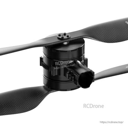 MAD 9X12-II coaxial drone arm assembly with stacked motor housing and two carbon-fiber propellers