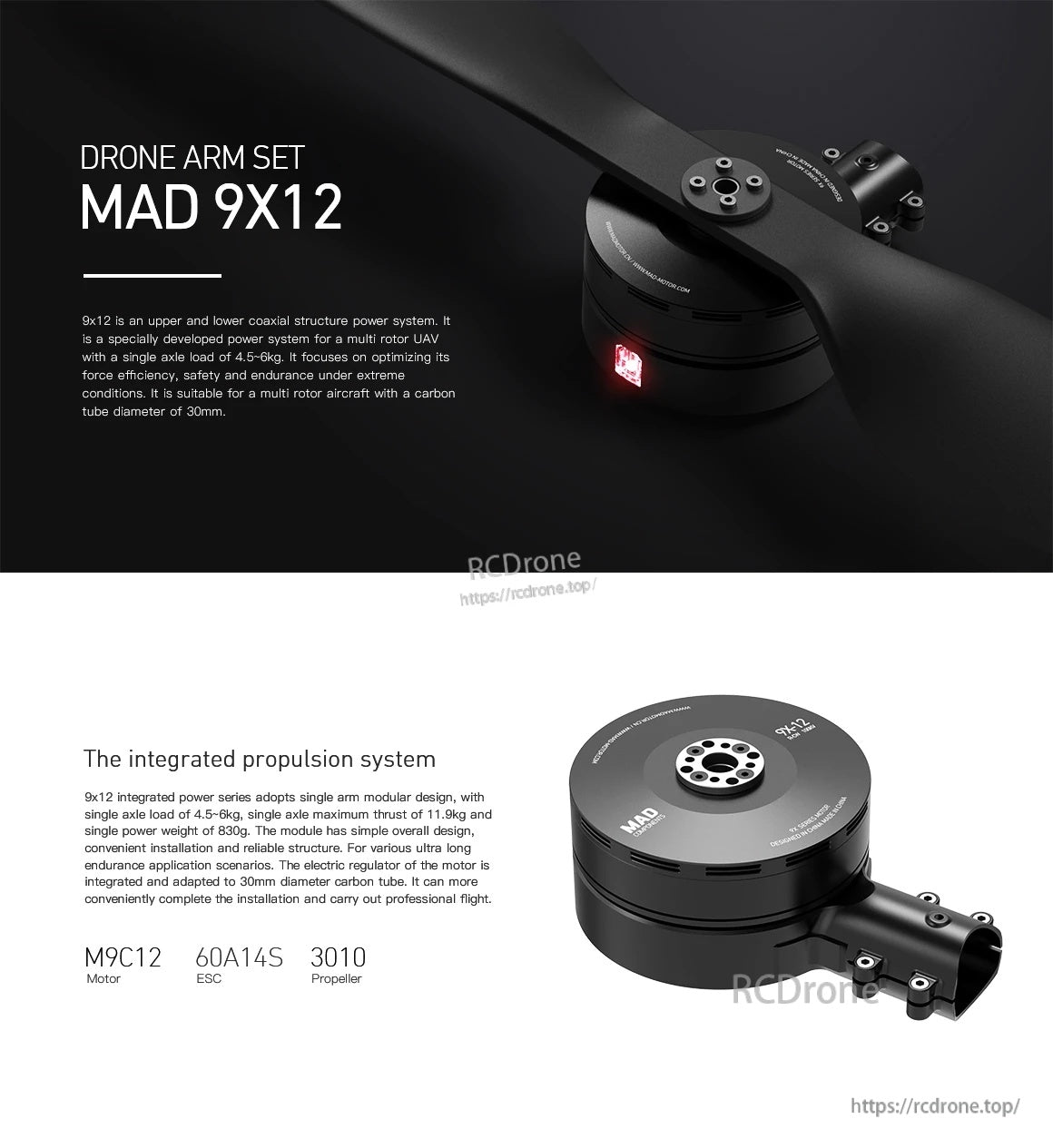 MAD 9x-12 Drone Arm Set