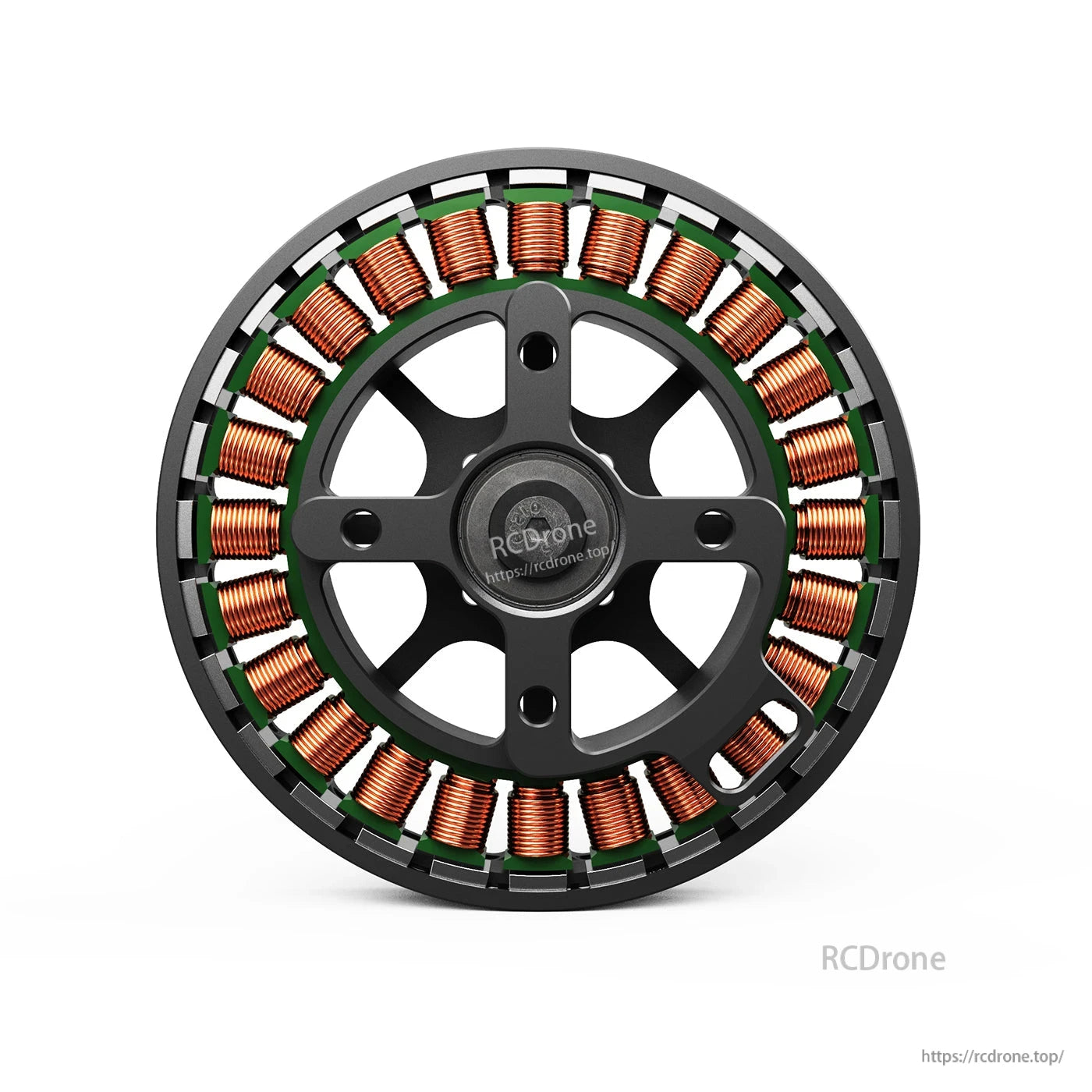 MAD Antimatter M6C06 V3 EEE brushless drone motor close-up with open stator and exposed copper windings