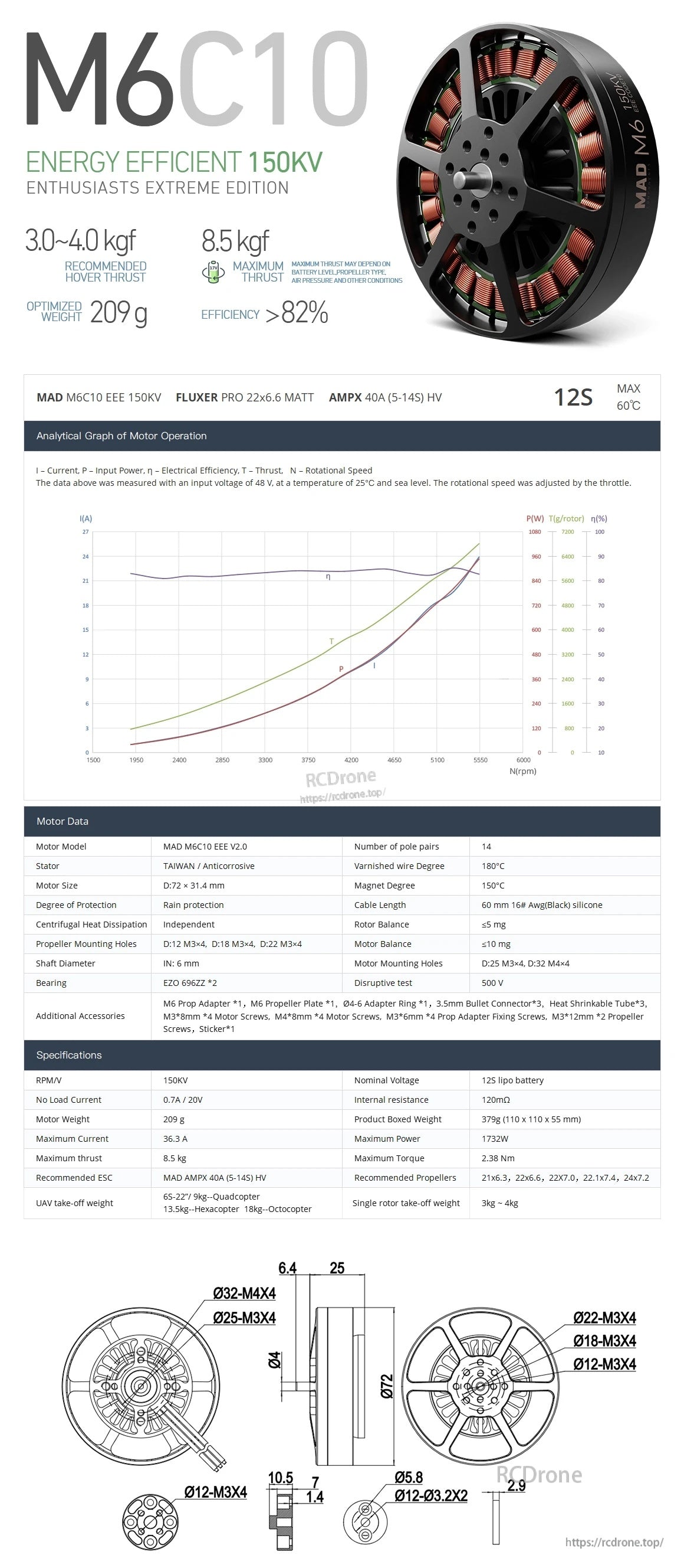 MAD Antimatter M6C10 EEE Drone Motor
