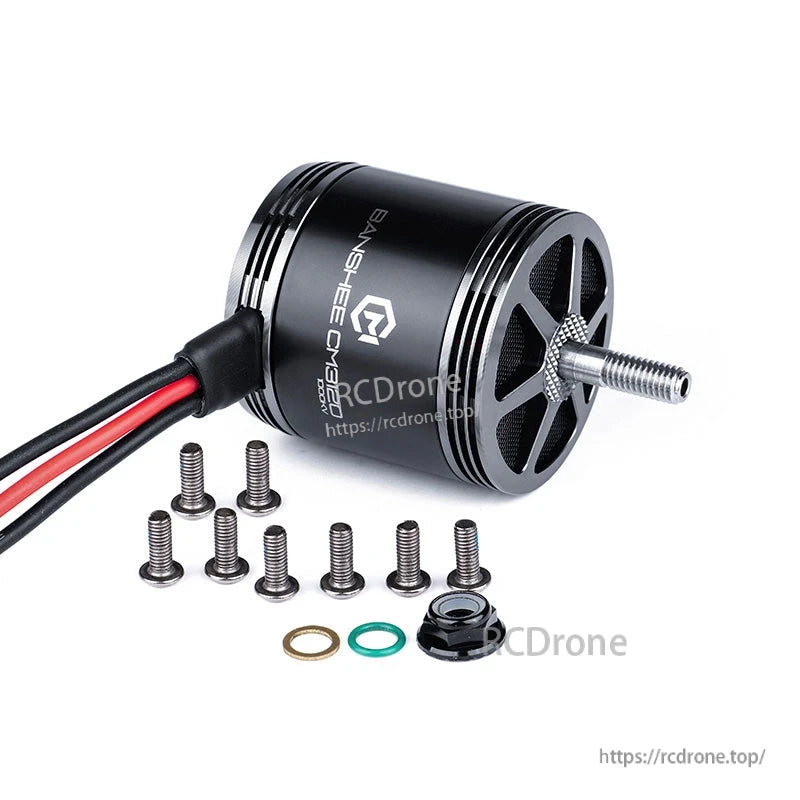 MAD BANSHEE CM3120 V1.0 FPV Drone Motor, MAD BANSHEE CM3120 V1.0 FPV drone brushless motor with threaded shaft, wires, and mounting screw kit