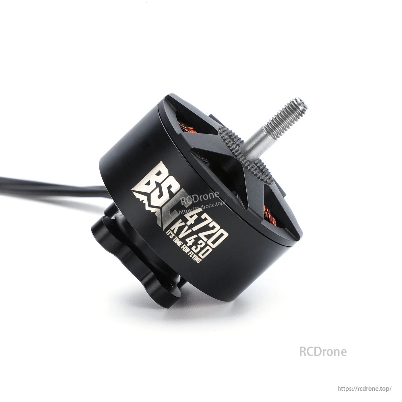 MAD BSC 4720 430KV FPV Drone Motor, MAD BSC 4720 KV430 black FPV drone brushless motor with threaded shaft and attached power wires