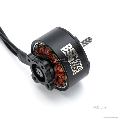 MAD BSC 4720 430KV FPV drone motor with exposed copper windings, threaded shaft, and mounting base