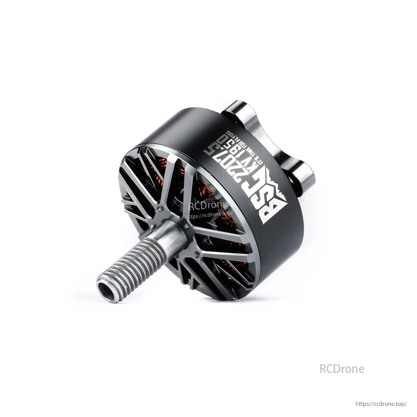 MAD BSC2207.5 V1.0 FPV Drone Motor, MAD BSC2207.5 V1.0 FPV drone brushless motor with black housing, exposed windings, and threaded shaft
