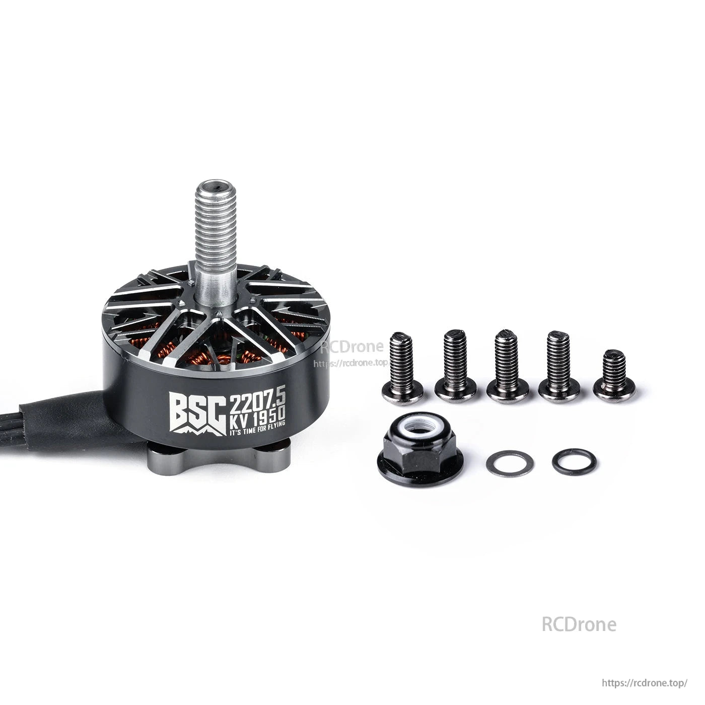 MAD BSC2207.5 V1.0 FPV Drone Motor, MAD BSC 2207.5 V1.0 FPV drone brushless motor with mounting screws, nut, and washers