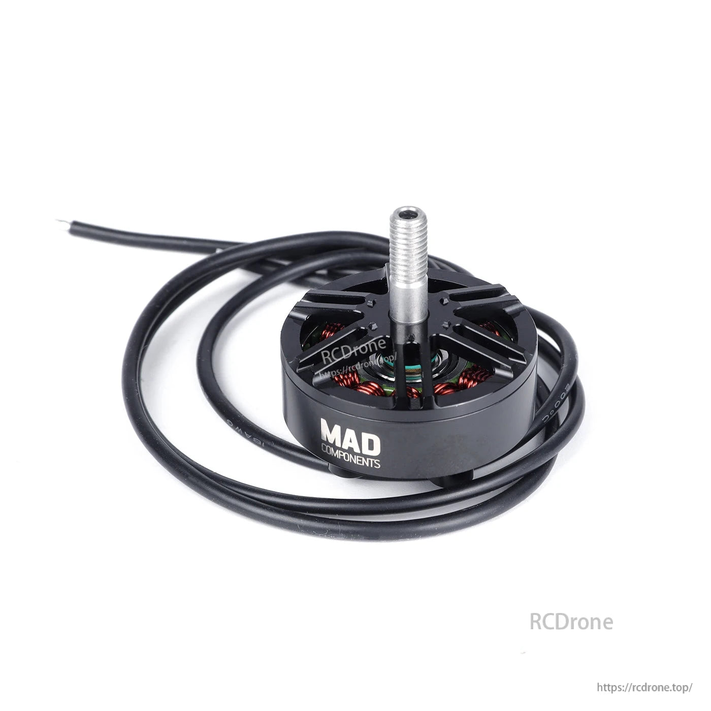 MAD BSC2807 V1.0 FPV Drone Motor, MAD Components BSC2807 V1.0 FPV drone brushless motor with threaded shaft and long wire leads