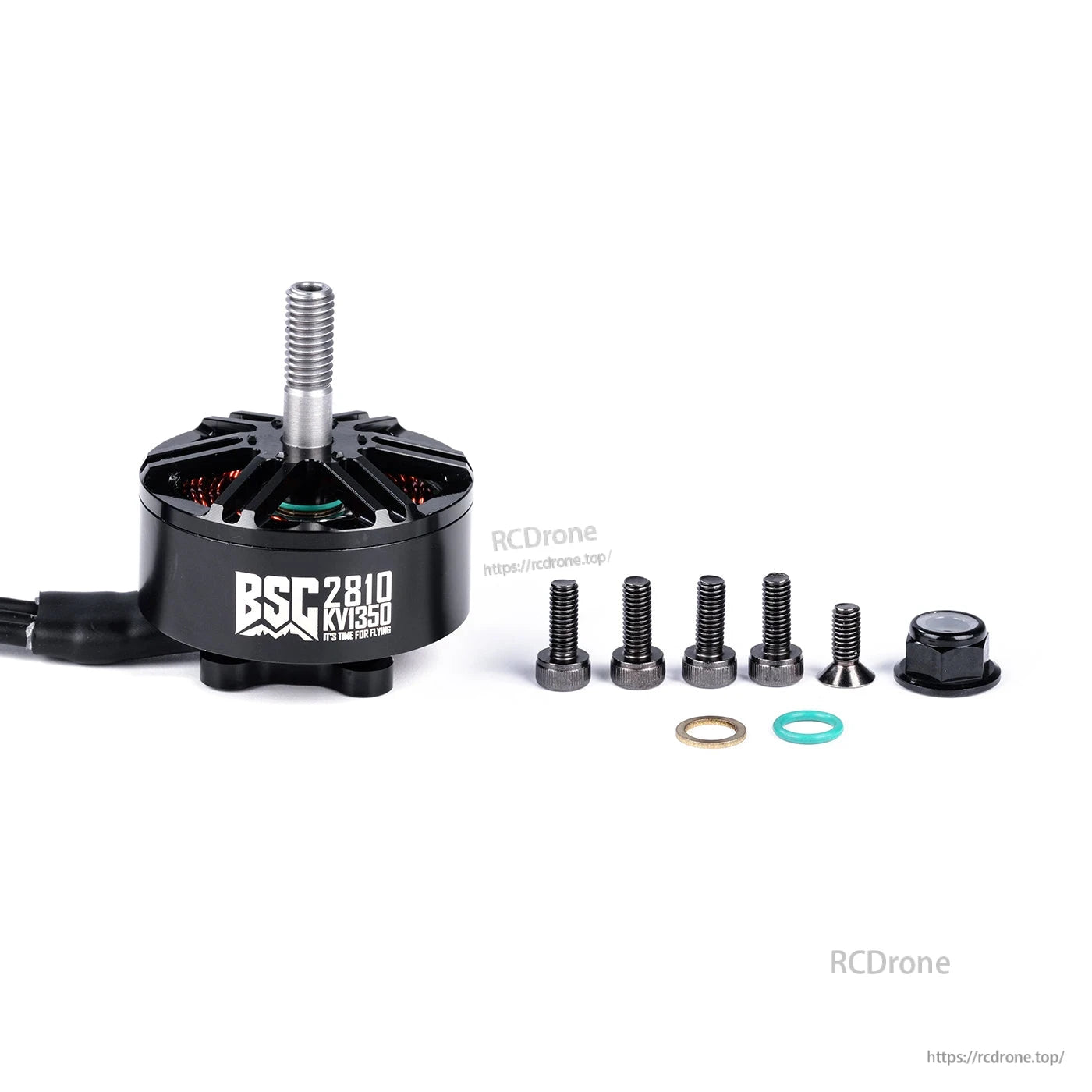 MAD BSC2810 V1.0 FPV Drone Motor, MAD BSC2810 V1.0 2810 brushless FPV drone motor with mounting screws, washers, and lock nut