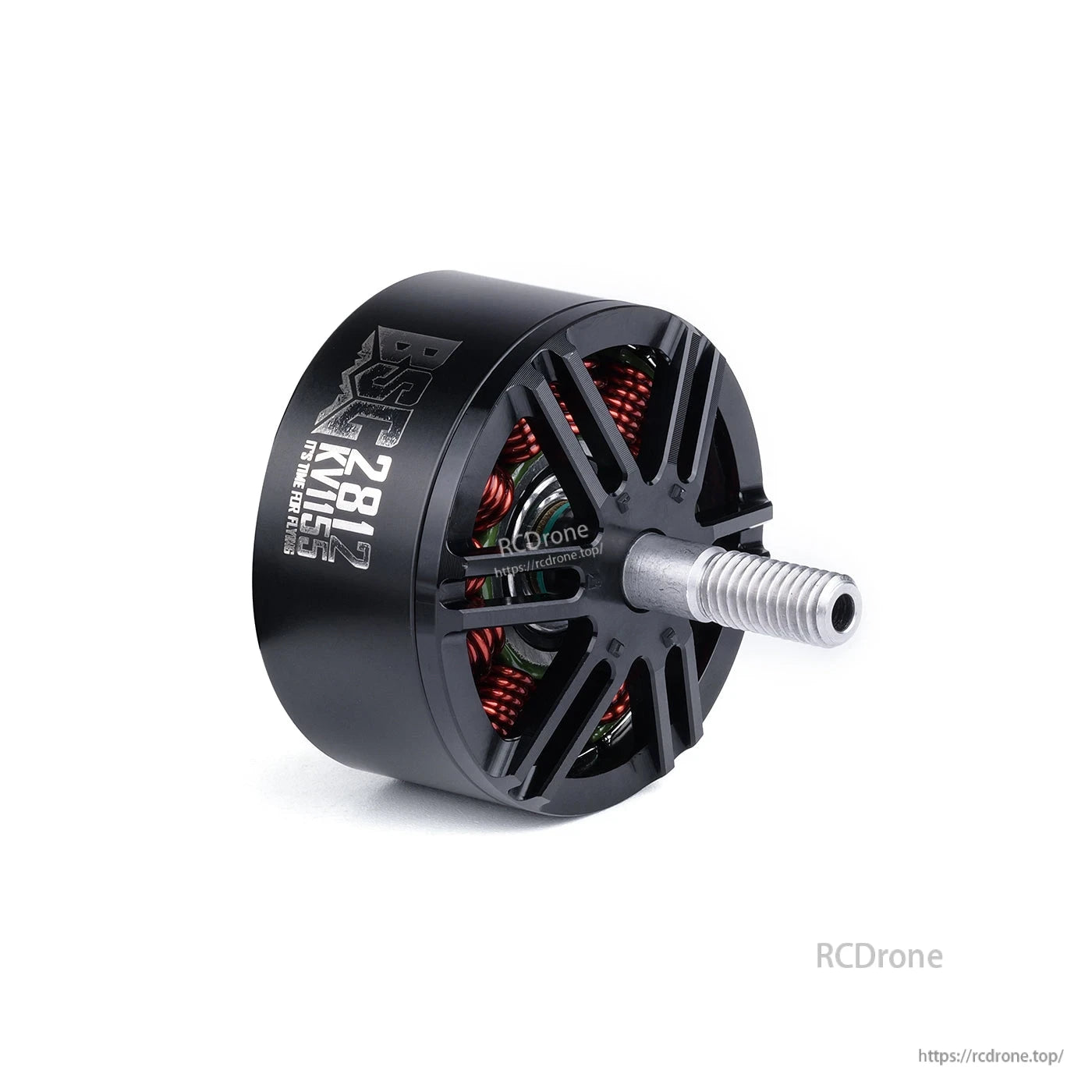 MAD BSC2812 V1.0 FPV Drone Motor, MAD BSC2812 V1.0 FPV drone brushless motor with black bell, vented frame, and silver shaft