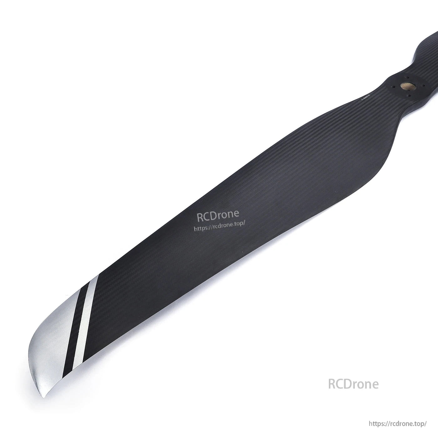 MAD CB2 47.5x18 inch Carbon Fiber Propeller, MAD CB2 carbon fiber propeller blade, 47.5x18 inch, black weave finish with striped tip and mounting holes