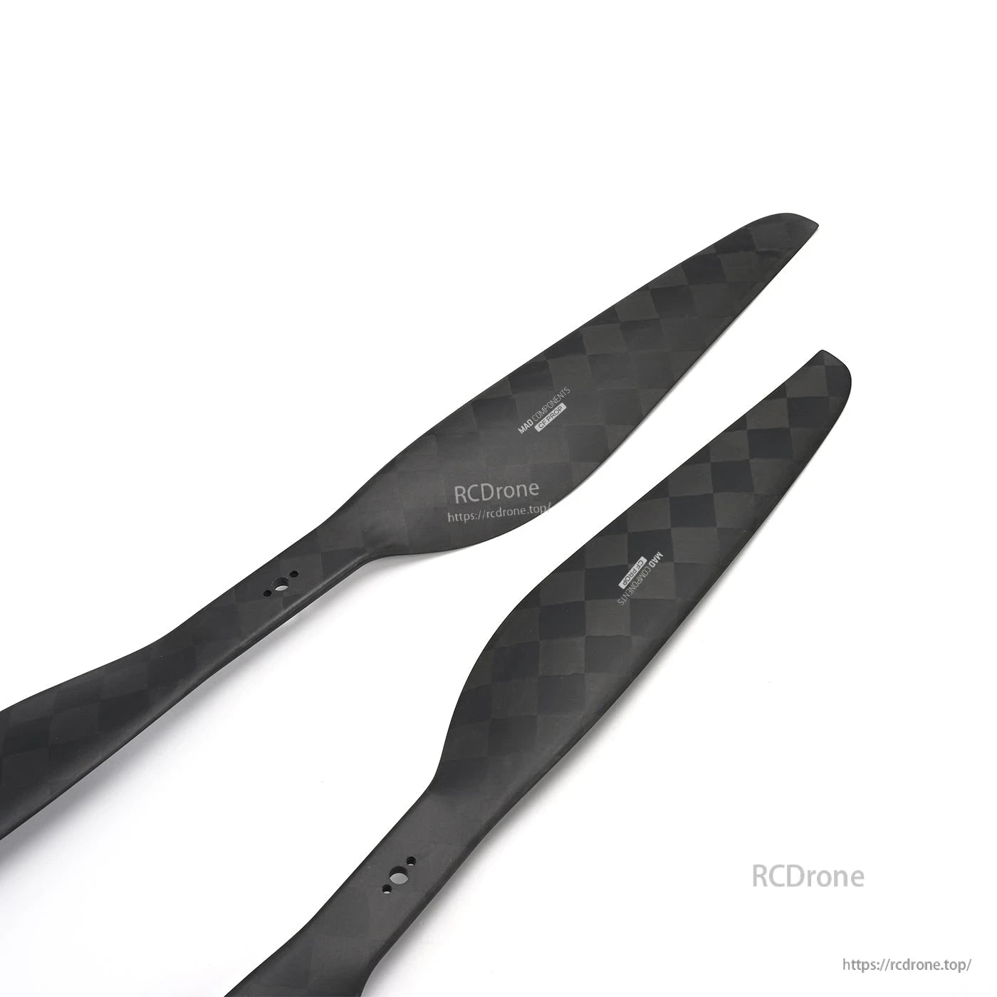 MAD CB2 PRO 17x5.8 inch Carbon Fiber Propeller, Pair of MAD CB2 PRO 17x5.8 carbon fiber drone propeller blades with visible woven carbon finish