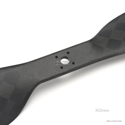 MAD CB2 PRO 28x9.2 inch Carbon Fiber Propeller, Close-up of MAD CB2 PRO carbon fiber propeller hub with multi-hole mounting pattern, 28x9.2 inch