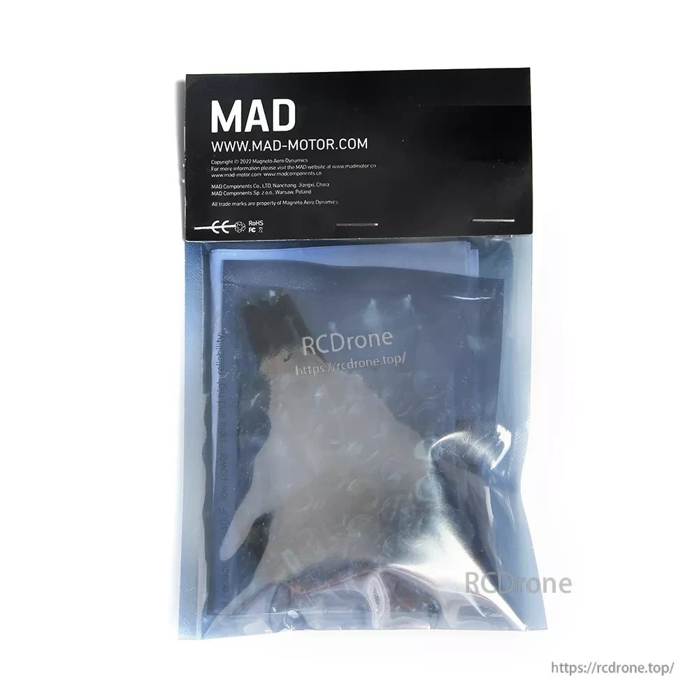 MAD Components BLHeli_32 70A 2-8S Drone ESC, MAD Components drone ESC in sealed anti-static bag packaging with MAD Motor branding label