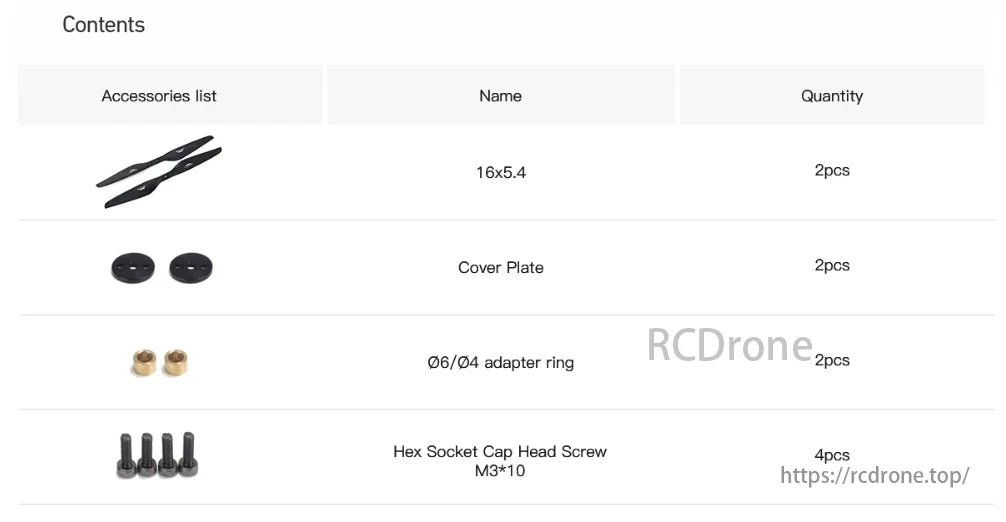 MAD Fluxer Pro Drone Prop, Accessories include propellers, cover plates, adapter rings, and screws.