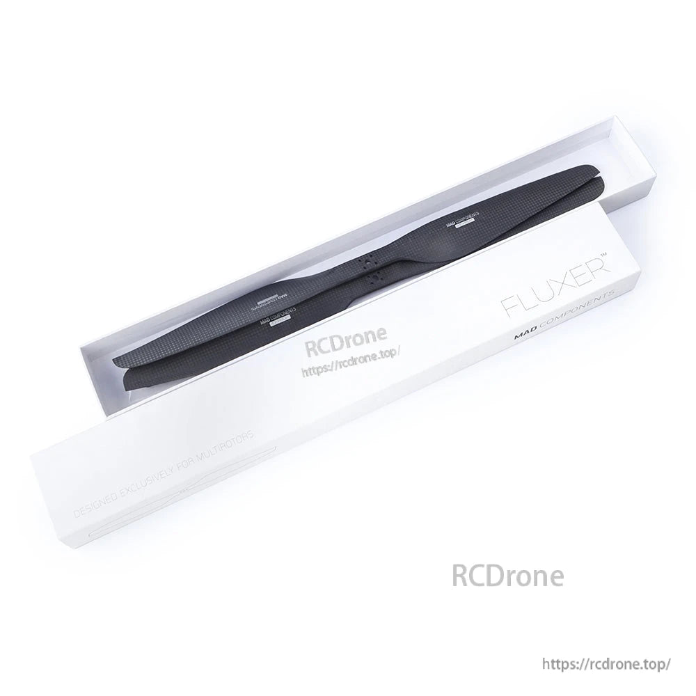 MAD FLUXER carbon fiber drone propeller (CCW) in protective white box packaging