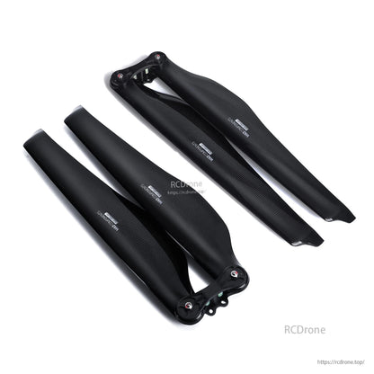 Glossy carbon fiber folding propeller blades with hub hardware, MAD FLUXER Pro 28.2 x 9.2 in