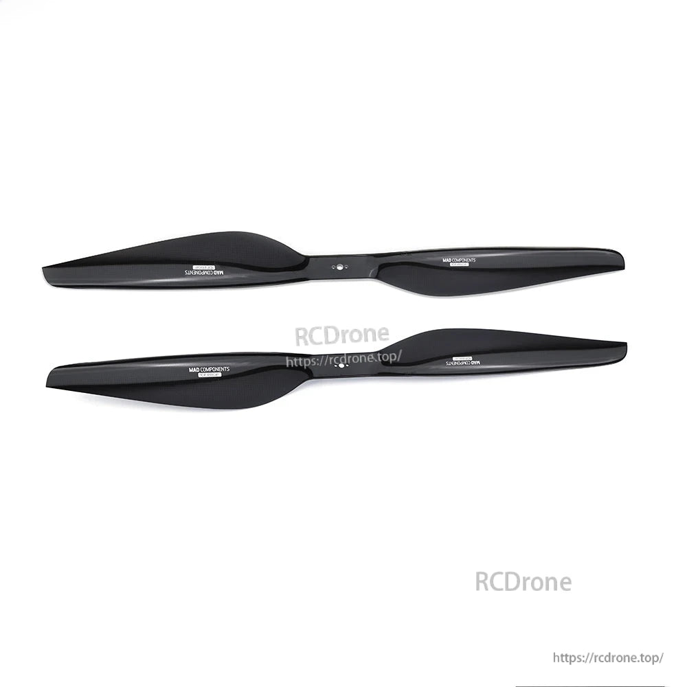 MAD FLUXER Pro Shine 18x5.9 glossy black carbon fiber drone propeller blades with central mounting hole