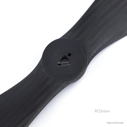 Close-up of MAD FLUXER VTOL carbon fiber propeller with two-blade design and center mounting hub