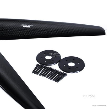 MAD Components carbon fiber paramotor propeller blades with two hub plates and mounting bolts set