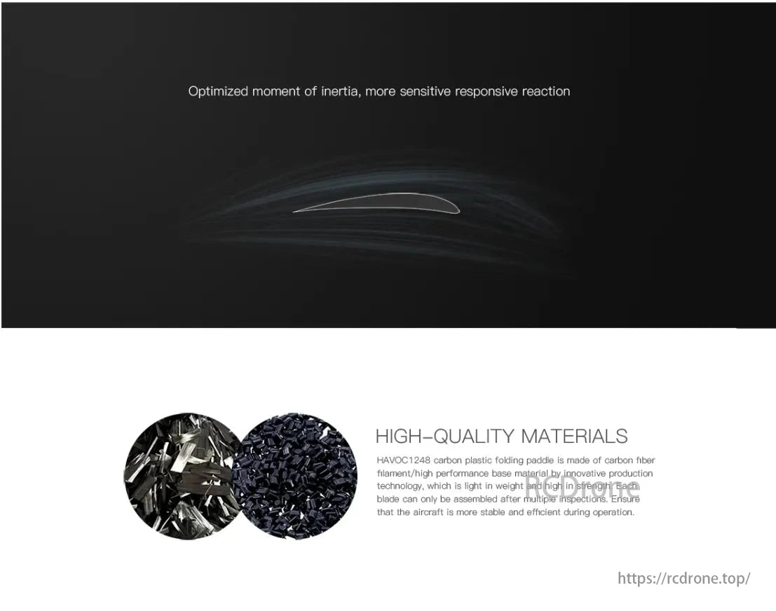 MAD Havoc 12x48mm Propeller, The HAVOC1248 paddle, with optimized inertia and high-quality materials, is lightweight, strong, stable, and efficient for sensitive, responsive operations.