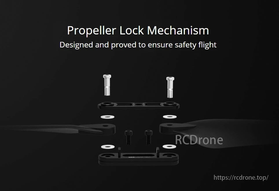MAD Havoc Drone Propeller, Propeller Lock Mechanism designed for safe flight with secure mounting and locking features.