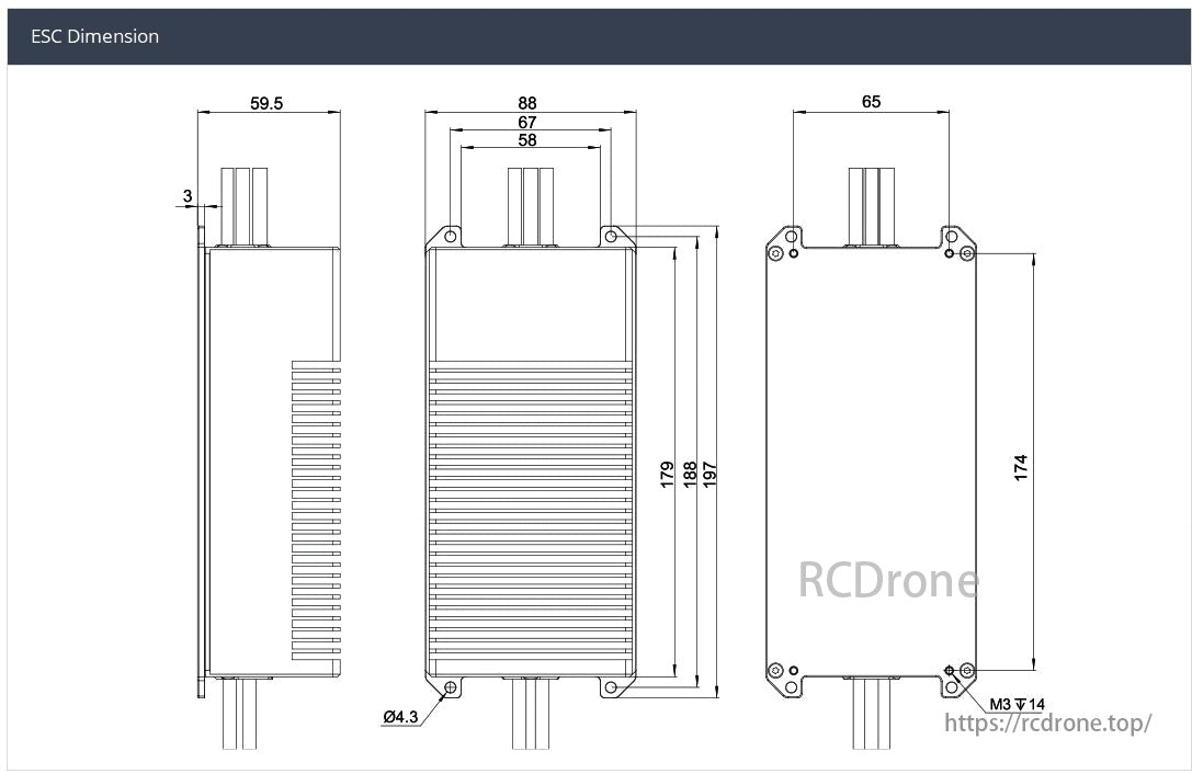 MAD HB40 Series Drone Arm Set, Efficient ESC with IP67-rated waterproofing and 16KW power output for sine wave inverters.