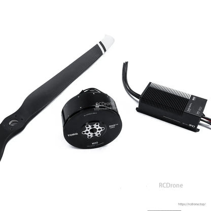 MAD Hummingbird drone power combo with carbon propeller, MAD brushless motor, and finned ESC with leads