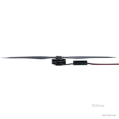 MAD Hummingbird drone power combo with long black propeller, central hub, and inline ESC wiring harness
