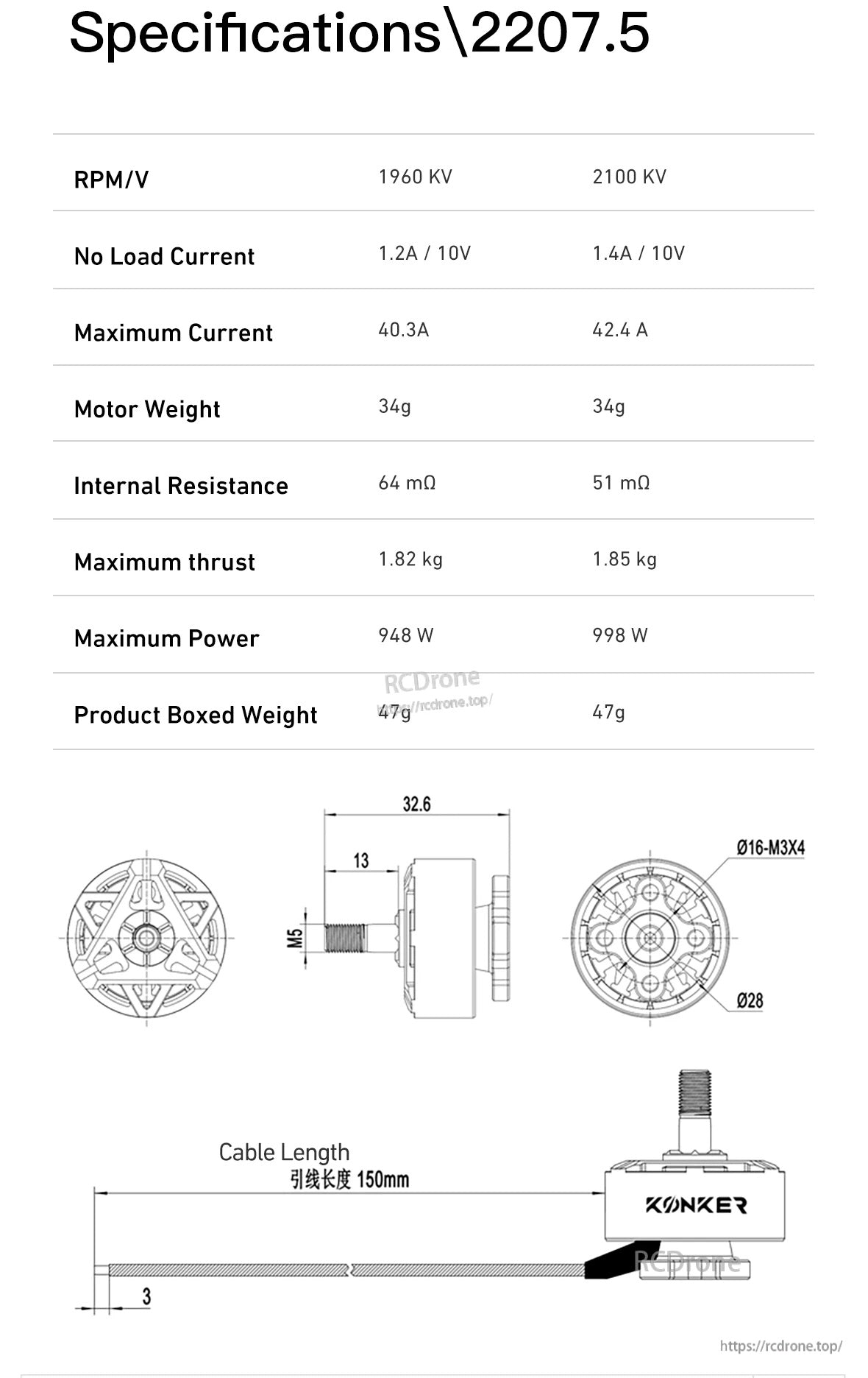 MAD KONKER 2207.5 FPV Motor 1960KV