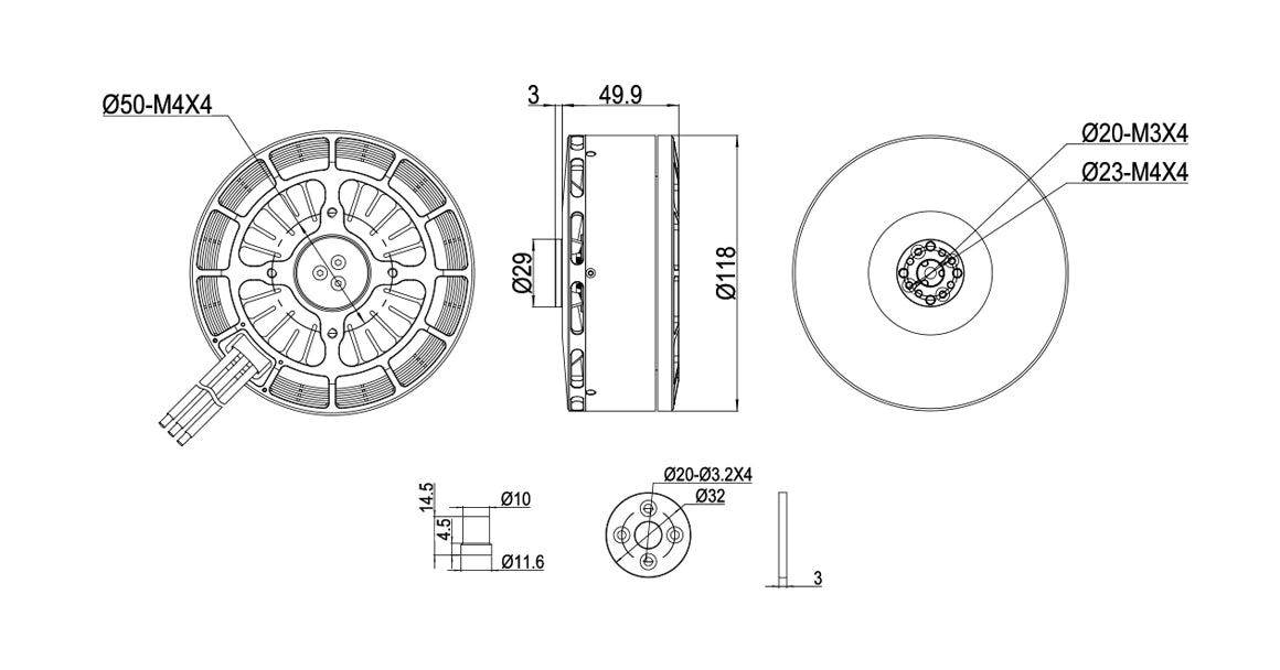 MAD M25 IPE Drone Motor, High-performance motor with recommended accessories, compatible with MAD AMPX 200A ESC.