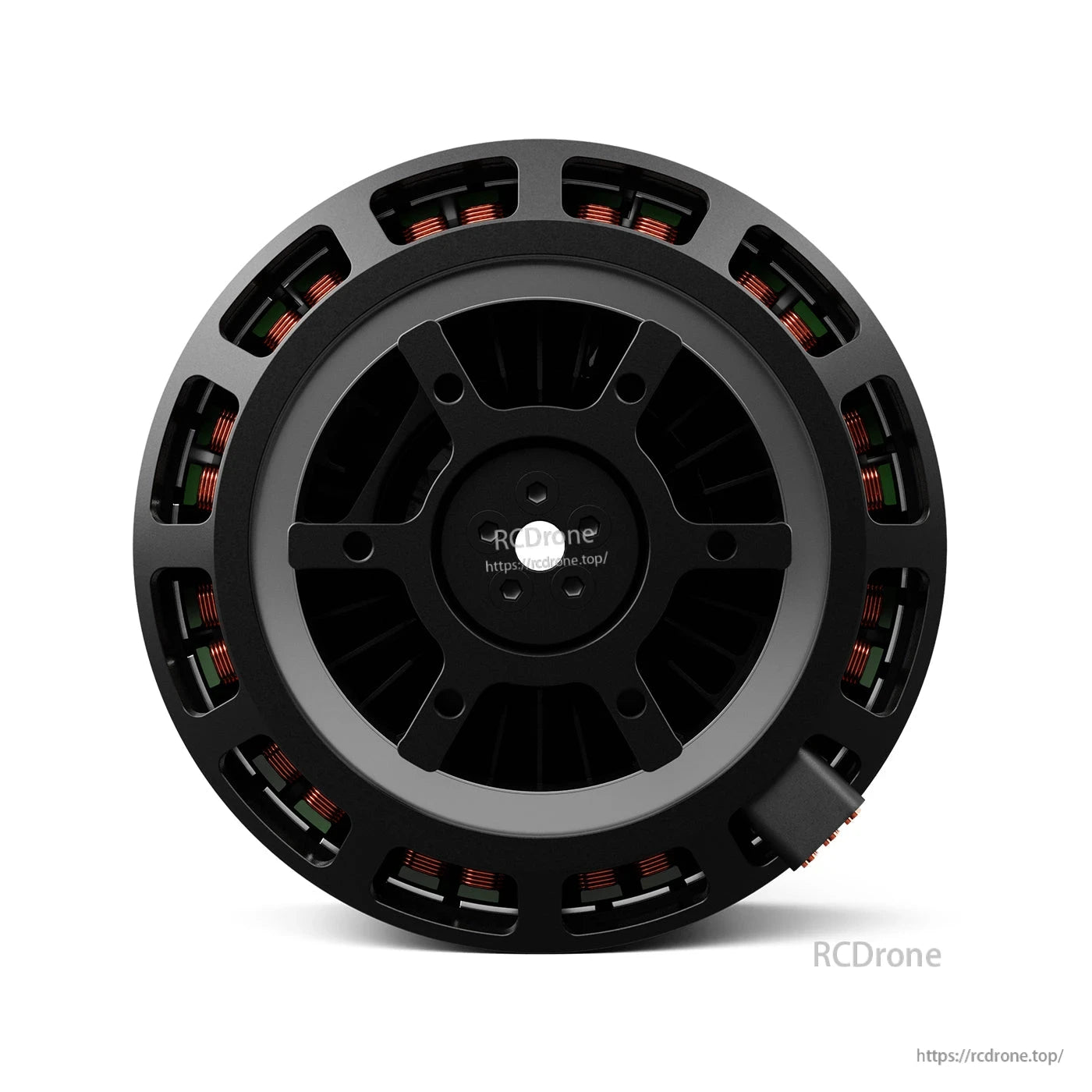 Top view of MAD M40C30 PRO IPE brushless drone motor with black housing and visible copper windings