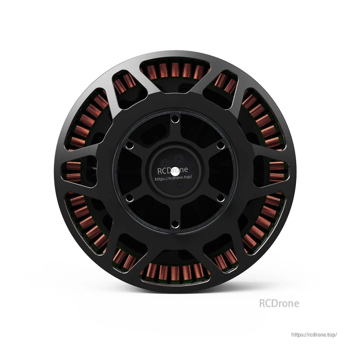 MAD M50C35 PRO IPE Manned Drone Motor, Top view of MAD M50C35 PRO IPE drone motor with black housing and visible copper windings