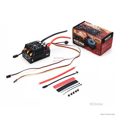 MAD MAX12 250A HV 6-12S Brushless Sensored ESC, MAD MAX12 brushless sensored ESC with cooling fan, wiring leads, heat-shrink, screws and retail box
