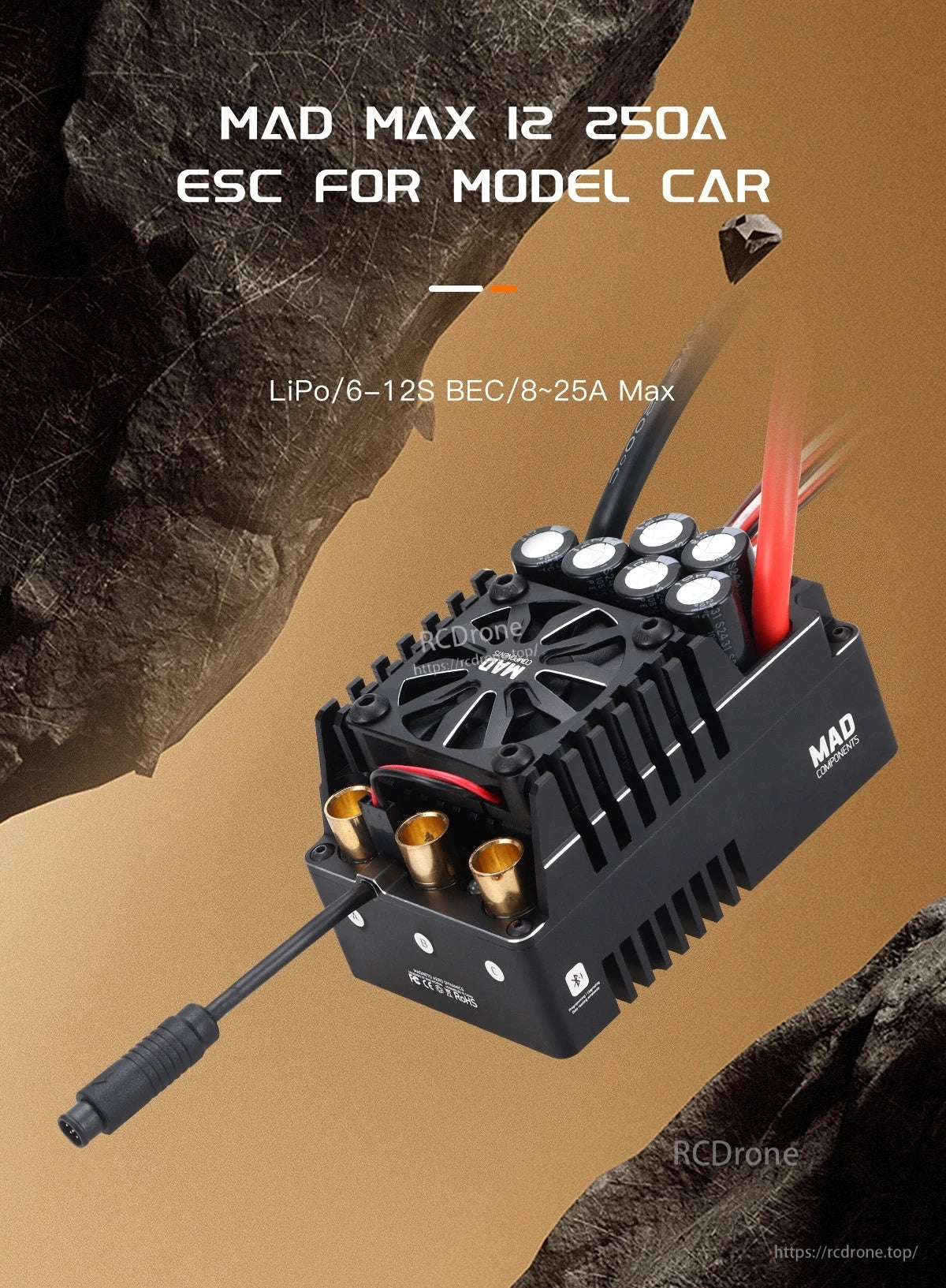 MAD MAX12 250A HV 6-12s Brushless Sensored ESC for 1/5 RC model car