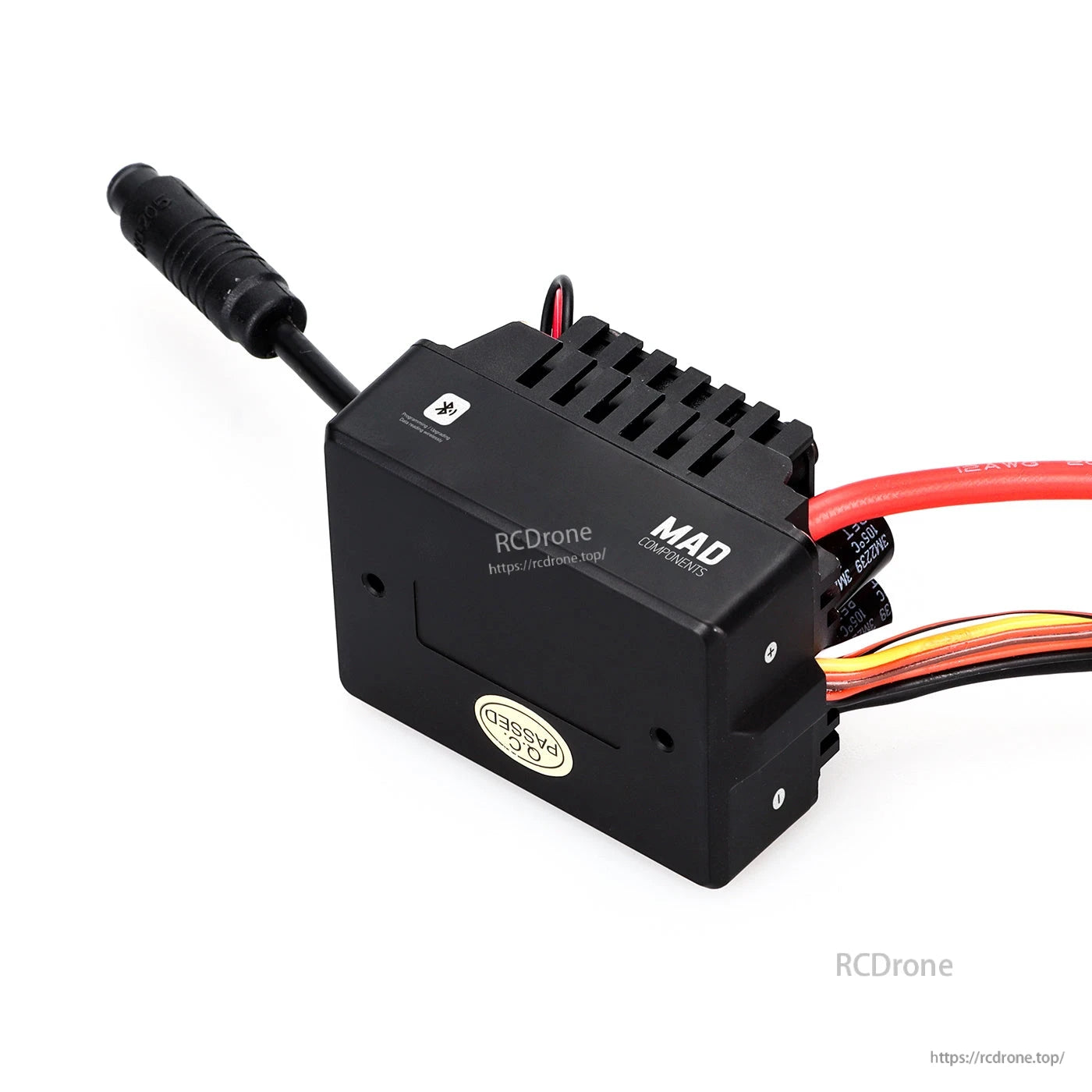 MAD MAX2 140A HV 2-4S Brushless Sensored ESC, MAD MAX2 brushless sensored ESC in black case with finned heat sink and prewired power and signal leads