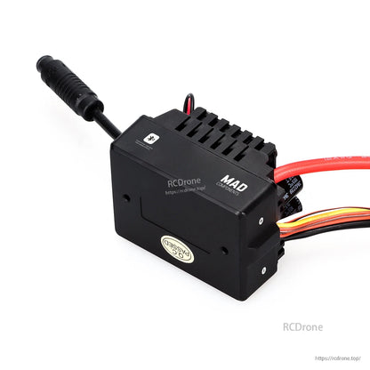 MAD MAX2 140A HV 2-4S Brushless Sensored ESC, MAD MAX2 brushless sensored ESC in black case with finned heat sink and prewired power and signal leads