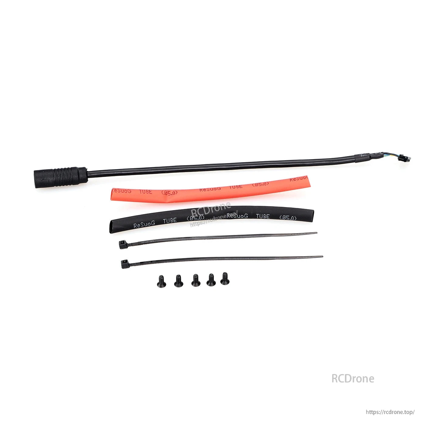 MAD MAX2 140A HV 2-4S Brushless Sensored ESC, MAD MAX2 ESC accessory kit with long power lead, heat shrink tubing, zip ties, and mounting screws
