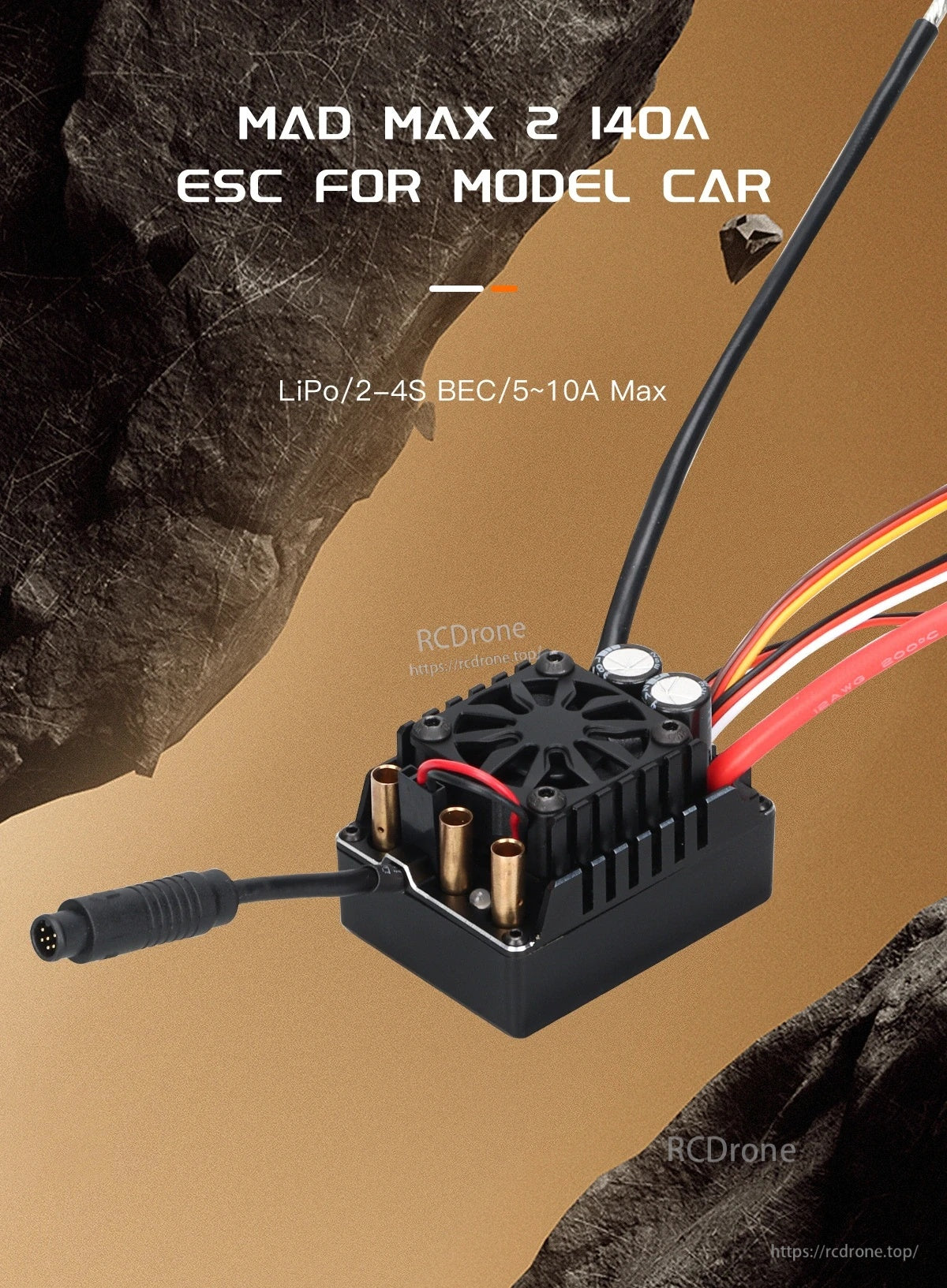 MAD MAX2 140A HV 2-4s Brushless Sensored ESC for 1/10 RC model car