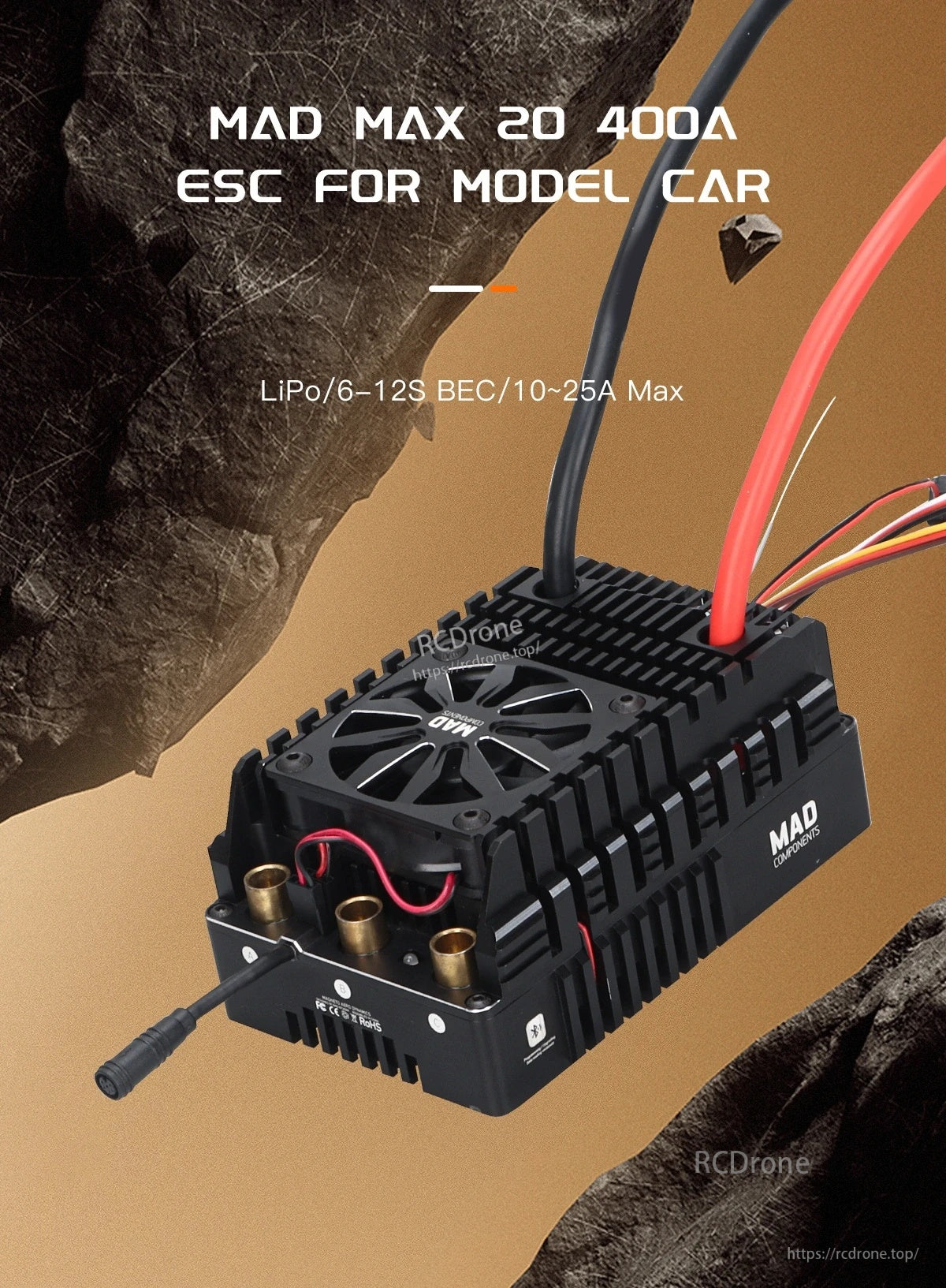 MAD MAX20 400A HV 6-12s Brushless Sensored ESC for 1/5 (1/6)RC model car