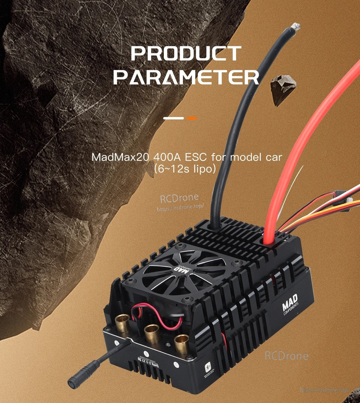 MAD MAX20 400A HV 6-12s Brushless Sensored ESC for 1/5 (1/6)RC model car
