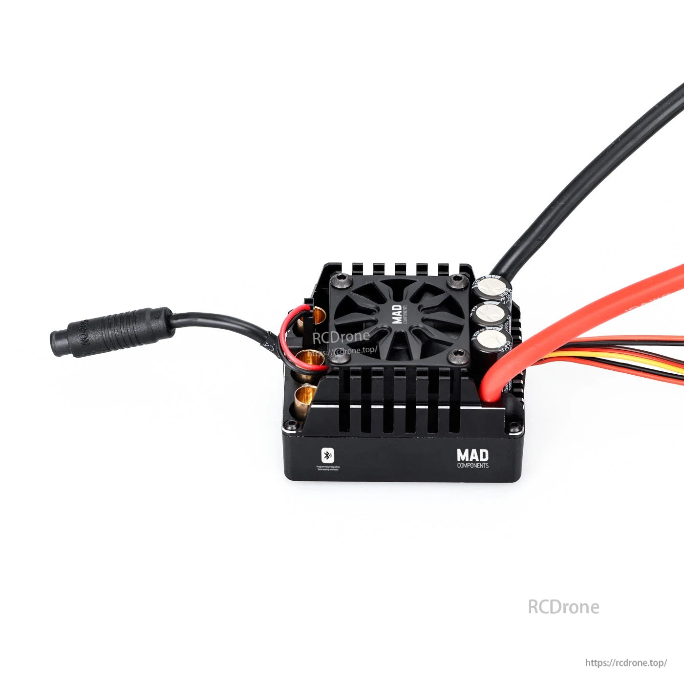 MAD MAX4 160A HV 3-6S Brushless Sensored ESC, MAD MAX4 160A HV brushless sensored ESC with built-in cooling fan, heat sink, and thick power cables