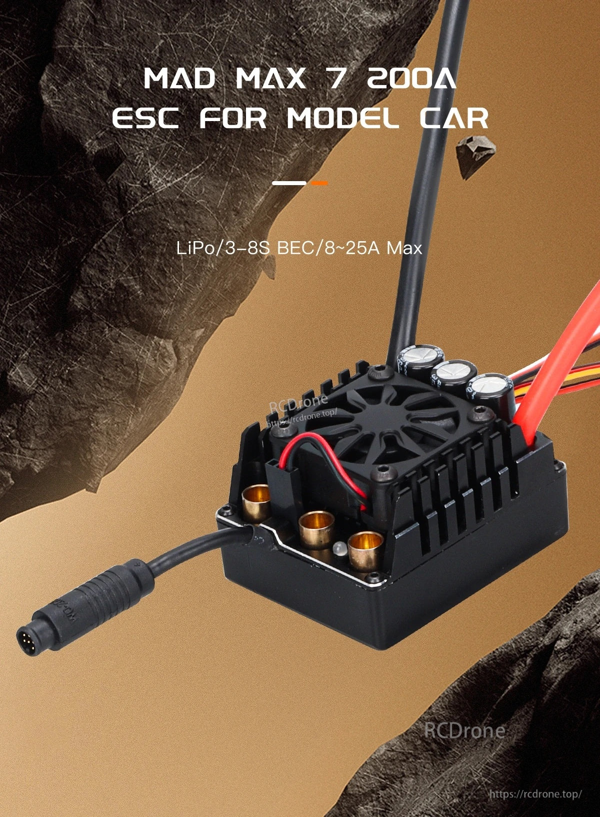 MAD MAX7 200A HV 3-8s Brushless Sensored ESC for 1/7 RC model car