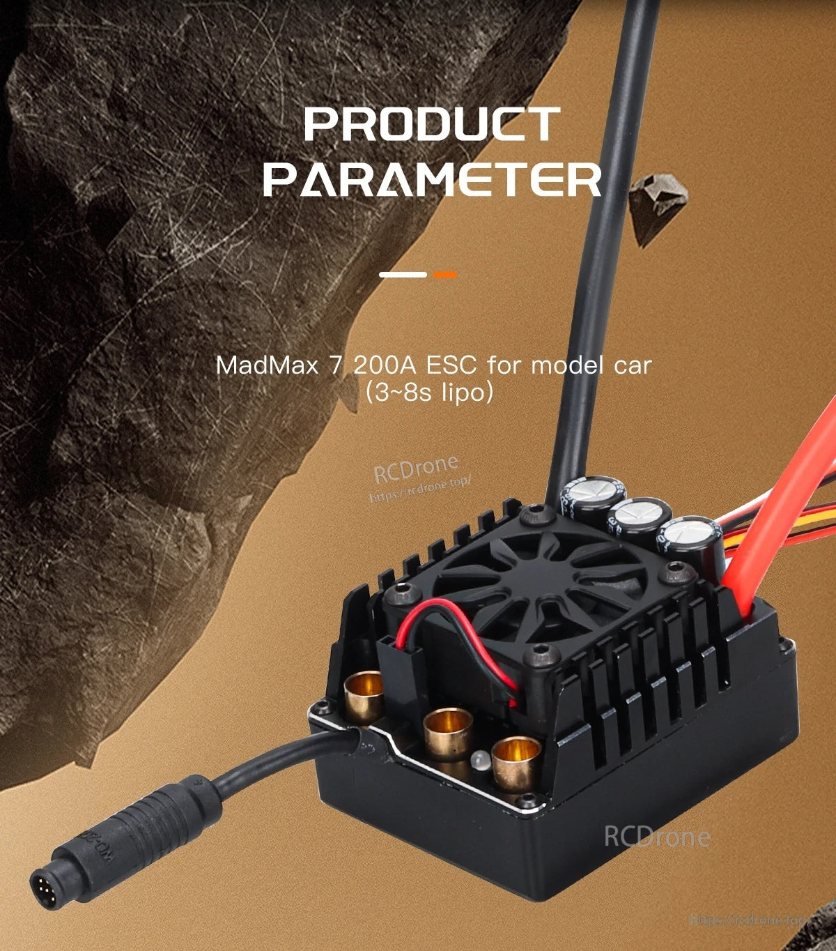 MAD MAX7 200A HV 3-8s Brushless Sensored ESC for 1/7 RC model car