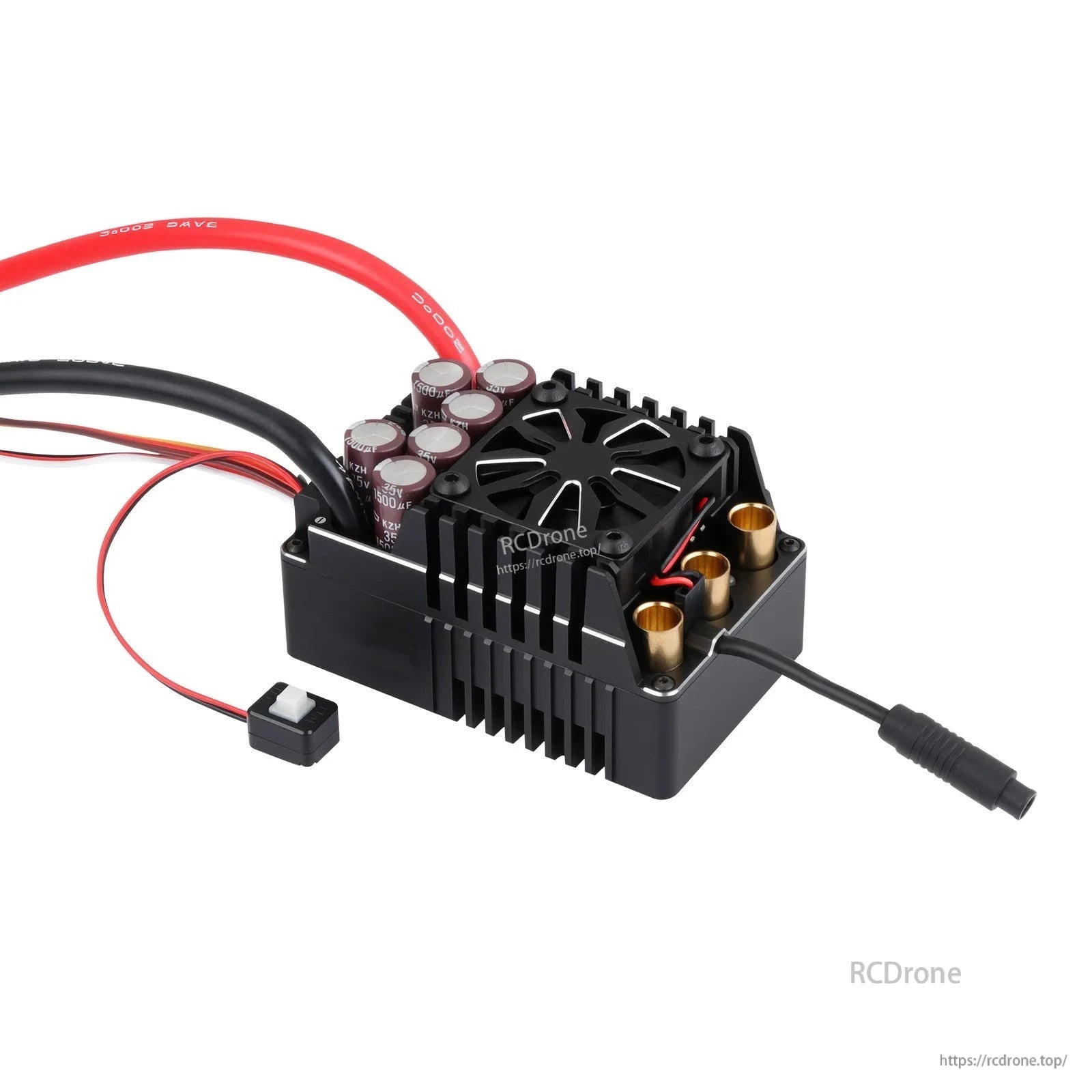 MAD MAX8 HV 550A V2 Brushless Sensored ESC, MAD MAX8 HV 550A V2 sensored brushless ESC with cooling fan, heat sink, capacitor bank and heavy power leads