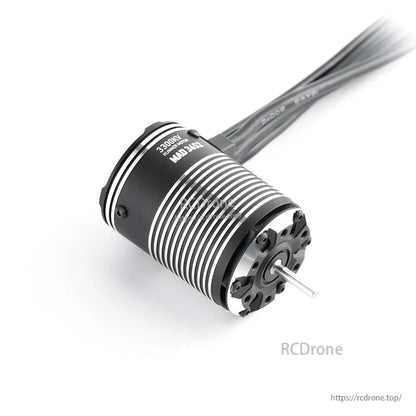 MAD Runner 3652 Sensored Brushless Motor, MAD Runner 3652 brushless motor with 3300KV label, finned aluminum can and attached lead wires